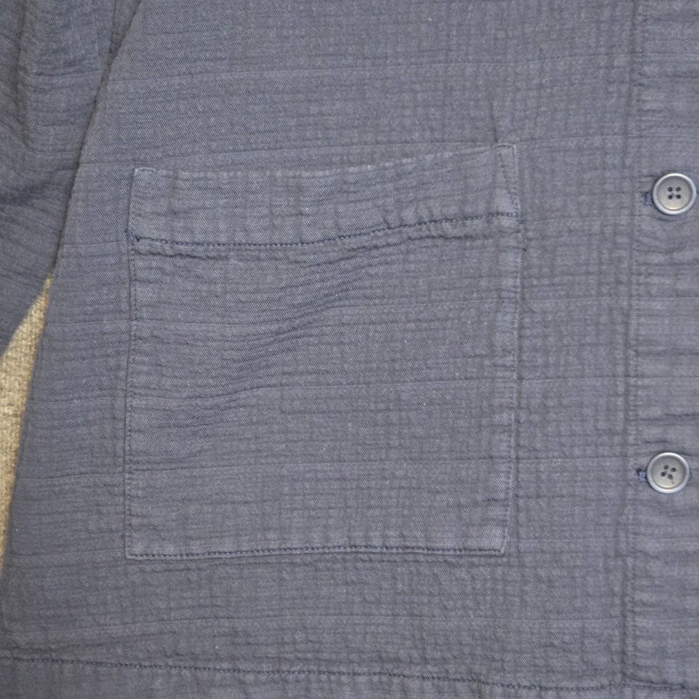 Eileen Fisher Jacket Womens Small Blue Organic Cotton Stand Collar Button Up XL - Picture 3 of 10